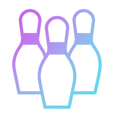 Bowling Pins, Animated Icon, Gradient