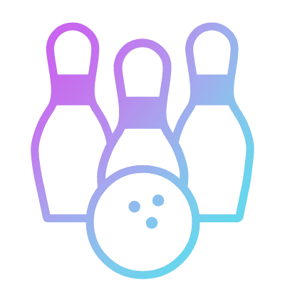 Bowling pins, Animated Icon, Gradient