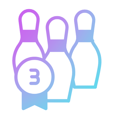 Bowling Third Place, Animated Icon, Gradient