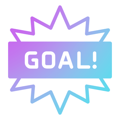 Goal Sign, Animated Icon, Gradient