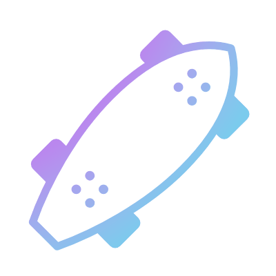 Longboard, Animated Icon, Gradient