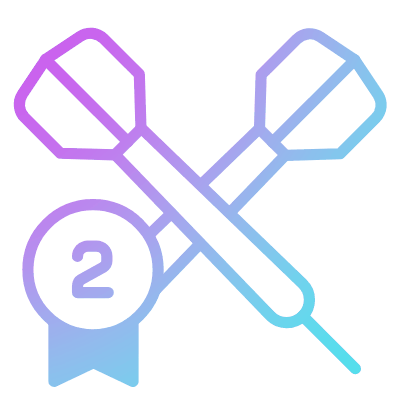 Darts Second Place, Animated Icon, Gradient