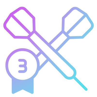 Darts Third Place, Animated Icon, Gradient