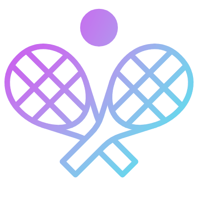 Tennis Rackets, Animated Icon, Gradient
