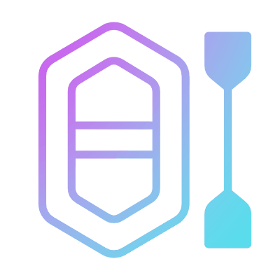 Rafting Boat, Animated Icon, Gradient
