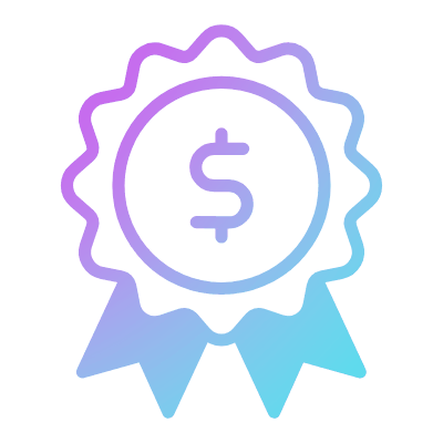 Badge Dollar, Animated Icon, Gradient