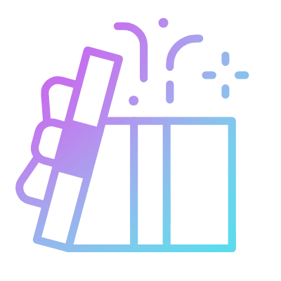 Confetti Gift, Animated Icon, Gradient