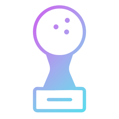 Statuette Bowling, Animated Icon, Gradient