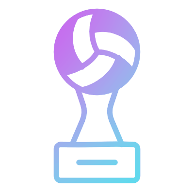 Statuette Volleyball, Animated Icon, Gradient
