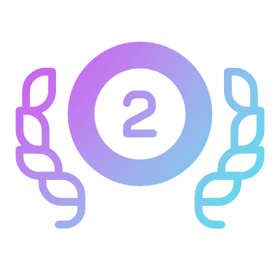 Medal Second Place, Animated Icon, Gradient