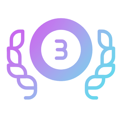 Medal Third Place, Animated Icon, Gradient