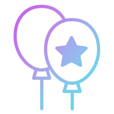 Balloons Star, Animated Icon, Gradient