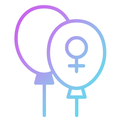 Balloons Female, Animated Icon, Gradient