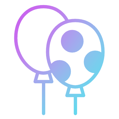Balloons Dots, Animated Icon, Gradient