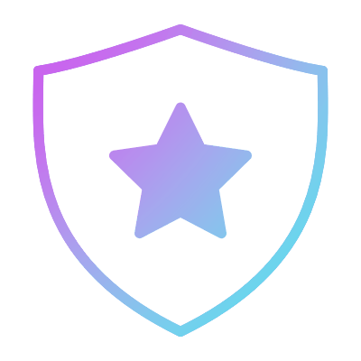 Shield Star, Animated Icon, Gradient