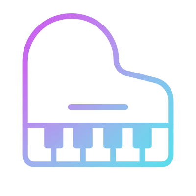 Grand Piano, Animated Icon, Gradient