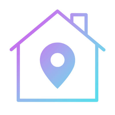 House Location Pin, Animated Icon, Gradient