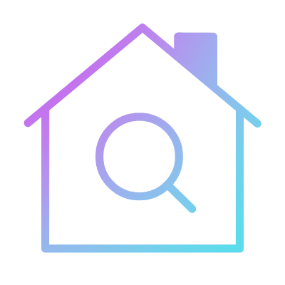 House Magnifier, Animated Icon, Gradient