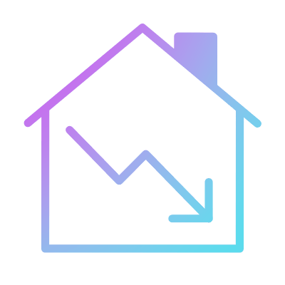 House Decline, Animated Icon, Gradient