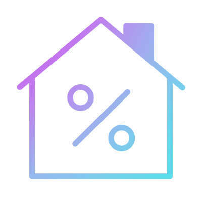 House Percent, Animated Icon, Gradient