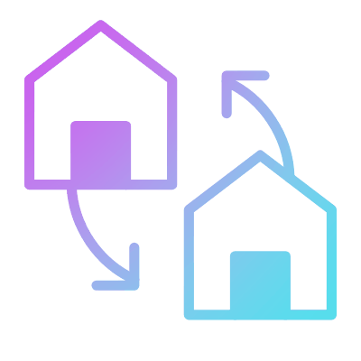 Houses Exchange, Animated Icon, Gradient