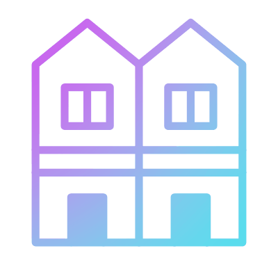 Terraced House, Animated Icon, Gradient