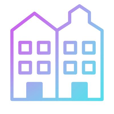 Historic Townhouse, Animated Icon, Gradient