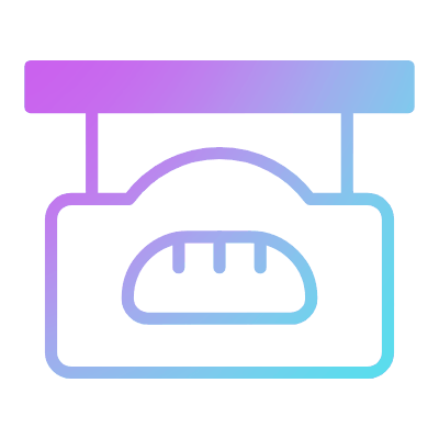 Bread Sign, Animated Icon, Gradient