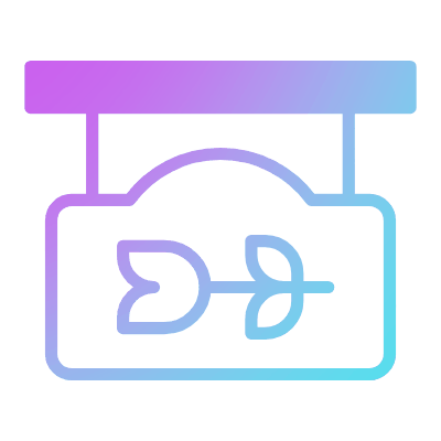 Flower Sign, Animated Icon, Gradient