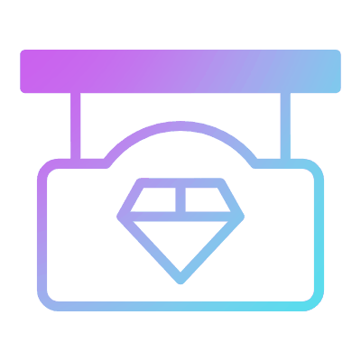 Diamond Sign, Animated Icon, Gradient