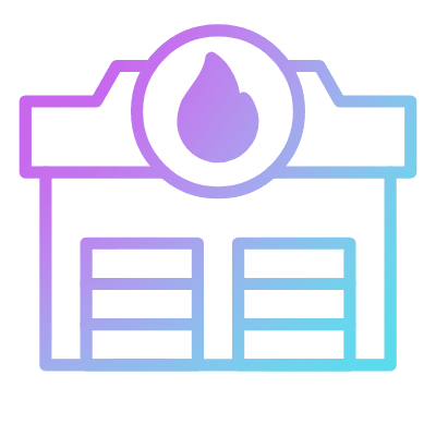 Fire station, Animated Icon, Gradient