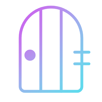 Arched Door, Animated Icon, Gradient