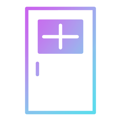 Glass Door, Animated Icon, Gradient