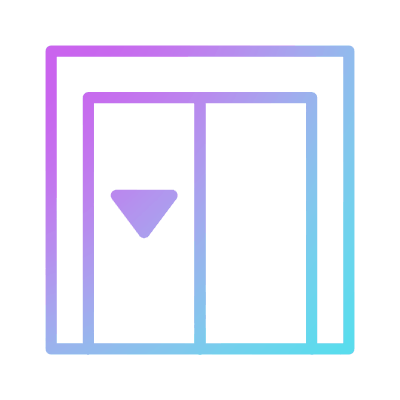 Elevator Down, Animated Icon, Gradient