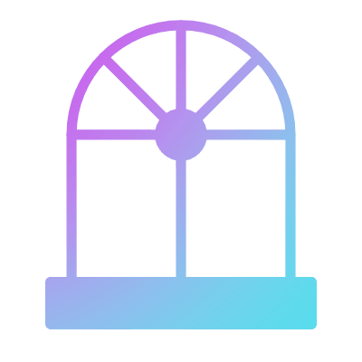 Arched Window, Animated Icon, Gradient