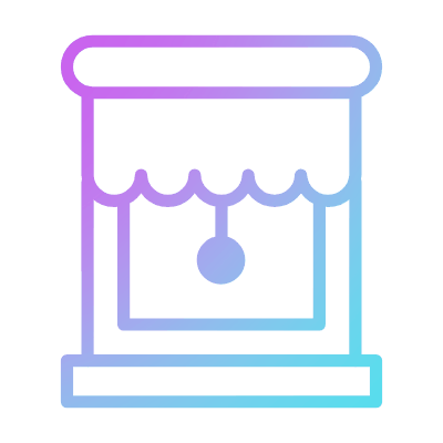 Window With Roller Blind, Animated Icon, Gradient