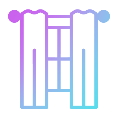 Window with sheer, Animated Icon, Gradient