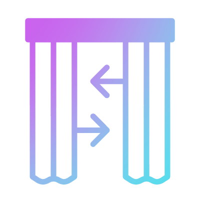Curtains Closing, Animated Icon, Gradient
