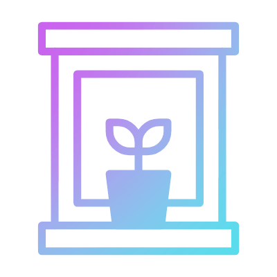Window with plant, Animated Icon, Gradient