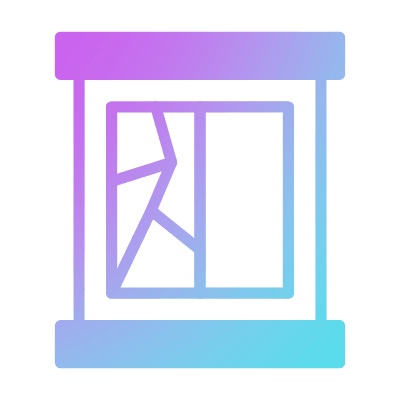 Broken Window, Animated Icon, Gradient