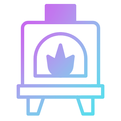 Wood Stove, Animated Icon, Gradient