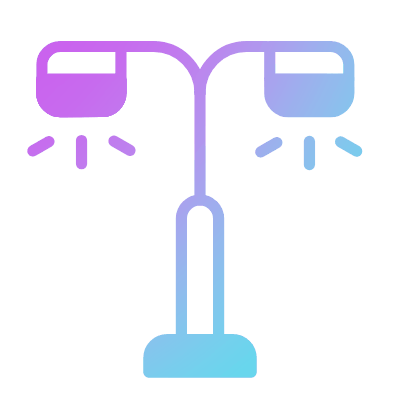 Street Lamp, Animated Icon, Gradient