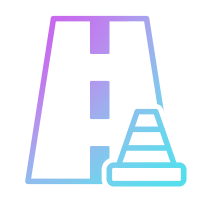 Road Traffic Cone, Animated Icon, Gradient