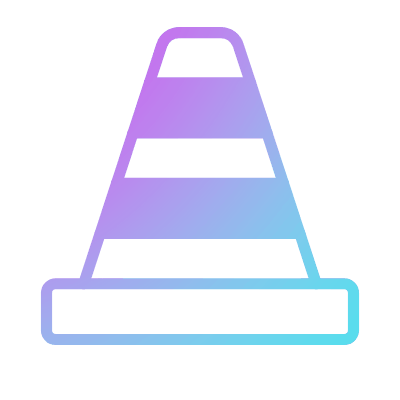 Traffic Cone, Animated Icon, Gradient