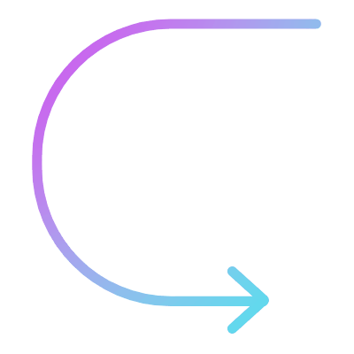 U-turn Right, Animated Icon, Gradient