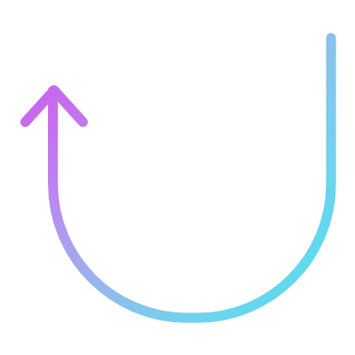 U-turn Up, Animated Icon, Gradient