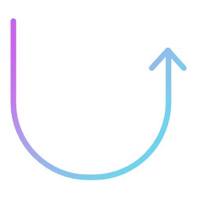 U-turn Up, Animated Icon, Gradient