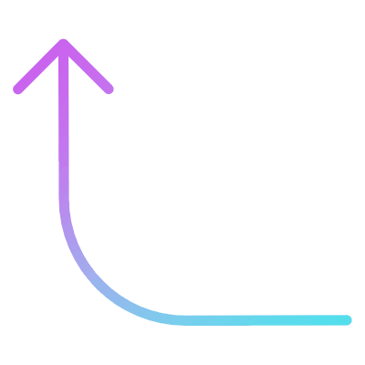 Turn Left Up, Animated Icon, Gradient