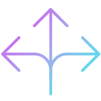 Arrows Branches, Animated Icon, Gradient
