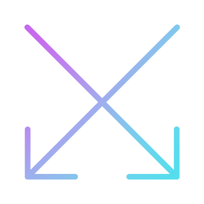 Crossed Down, Animated Icon, Gradient